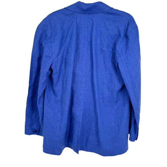 Madewell Double Breasted Crossover Blazer in 100% Linen in Bluestone Small - Picture 5 of 9